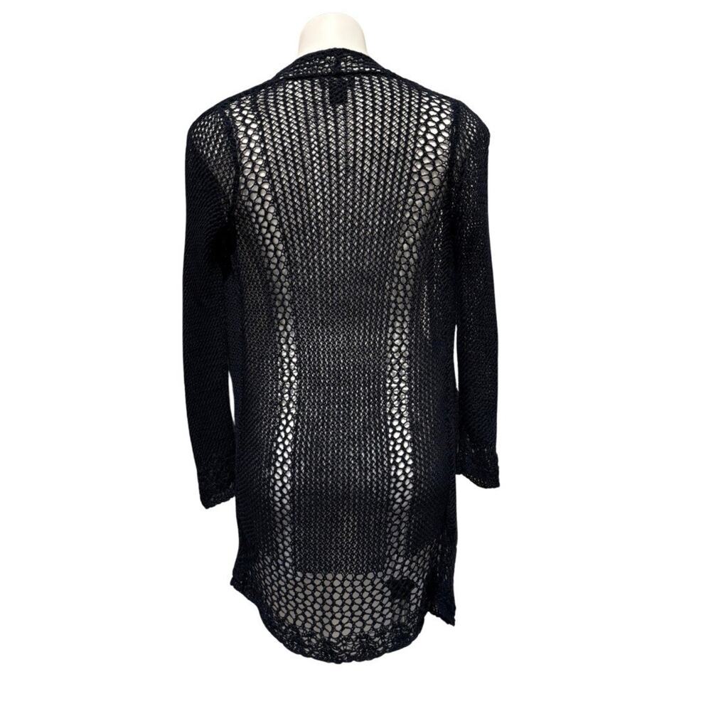 Lucky Brand Duster XS Dark Navy Blue Crochet Open Front